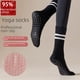 thumbnail image 4 of Calcetines de yoga de algodón al 90 % sin huesos, de longitud media, de algodón, antideslizantes, de silicona, para fitness en interiores, pilates, calcetines deportivos para mujer, 4 of 4