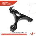 thumbnail image 4 of A-Premium 6Pcs Front Kit, Lower Control Arm, Tie Rod End, Ball Joint, Compatible with Honda Civic 2006 2007 2008 2009 2010 2011 1.3L 1.8L Naturally Aspirated Replace# 53540SNAA01, 53540SNAA02, 4 of 8