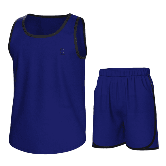 Essenclo Boys Clothing Sets, Boys Athletic Shorts & Sleeveless Shirts, Crew Neck Kids Tank Top Clothes Size 3-16 (2 Pcs Set) - E1001