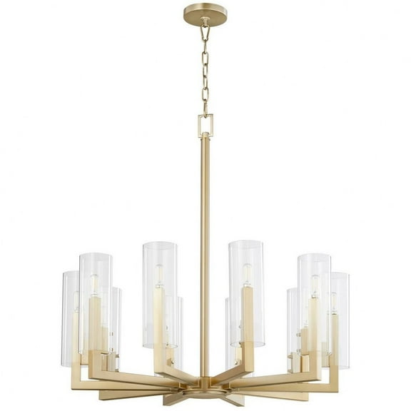 6277-10-80 Quorum Lighting Harbin - 10 Light Chandelier In Contemporary Style-34 Inches Tall and 32 Inches Wide-Aged Brass Finish    -Traditional
