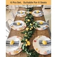 thumbnail image 4 of 13 Inch Round Placemats Set of 6, Orange Blue Hello Fall Non Slip Heat Insulation PP Table Mats, Thanksgiving Pumpkin Maple Leaf Washable Place Mats for Kitchen Dining Party Table Decor, 4 of 7
