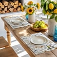 thumbnail image 6 of Placemat Yellow Gray Flowers Placemats for Dining Table Watercolor Floral Washable Table Mats for Party Kitchen Dining Decoration, 6 of 7