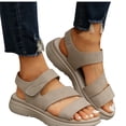 thumbnail image 4 of Fish Mouth Sandals for Women, Open Toe Thick Sole with Hook-and-Loop Closure, Breathable Straps, Solid Color Design, Comfortable Cushioned Footbed, Casual Spring Summer Wear, 4 of 9