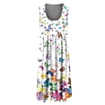 thumbnail image 4 of SMihono Robe Maxi Bohème d'Été pour Femmes Grande Taille Mode pour Femmes à Col Rond Sans Manches Robe Chandail Imprimée Robe de Plage Évasée, 4 of 5