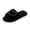 47#Black, variant on Women Heart Embroidery Fuzzy Slide Slippers Single Strap Open Toe Non Slip Soft Flat Indoor Bedroom House Slides