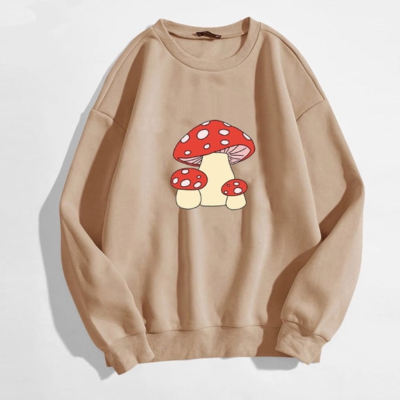 Womens Cute Frog Sweatshirt Kawaii Mushroom Hoodie For Teen Girls Clothes Hoodie Women'S Hoodless Sweatshirt