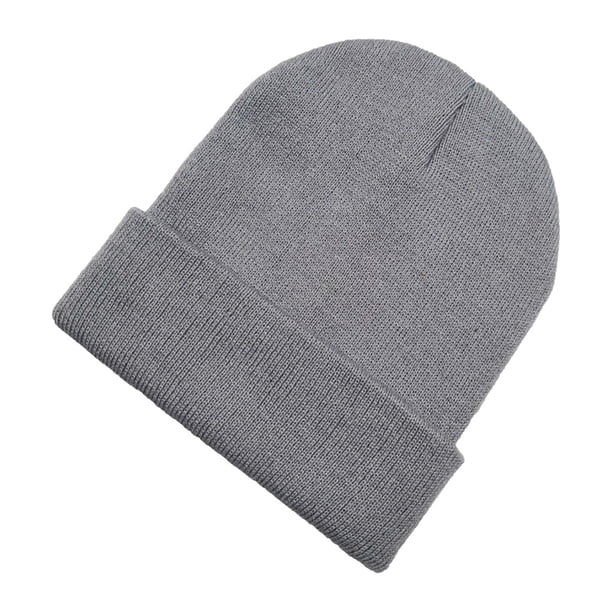 Jumpingount Beanie Caps Cuffed Wool Knitted Uisex Hat Moda Hip Hop Casual Skullies Brimless Cover Accesorios Invierno púrpura Sombreros gris plateado claro Jumpingount AP010843-18B
