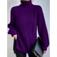 thumbnail image 1 of Suéter de otoño e invierno con mangas raglán largas y solapa alta, vestido tipo suéter dividido para mujer, 1 of 5