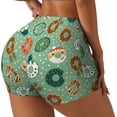thumbnail image 2 of Vsdgher Christmas Donuts print Workout Shorts for Women Seamless Soft Smooth Gym Yoga Scrunch Active Exercise Fitness Shorts, 2 of 8