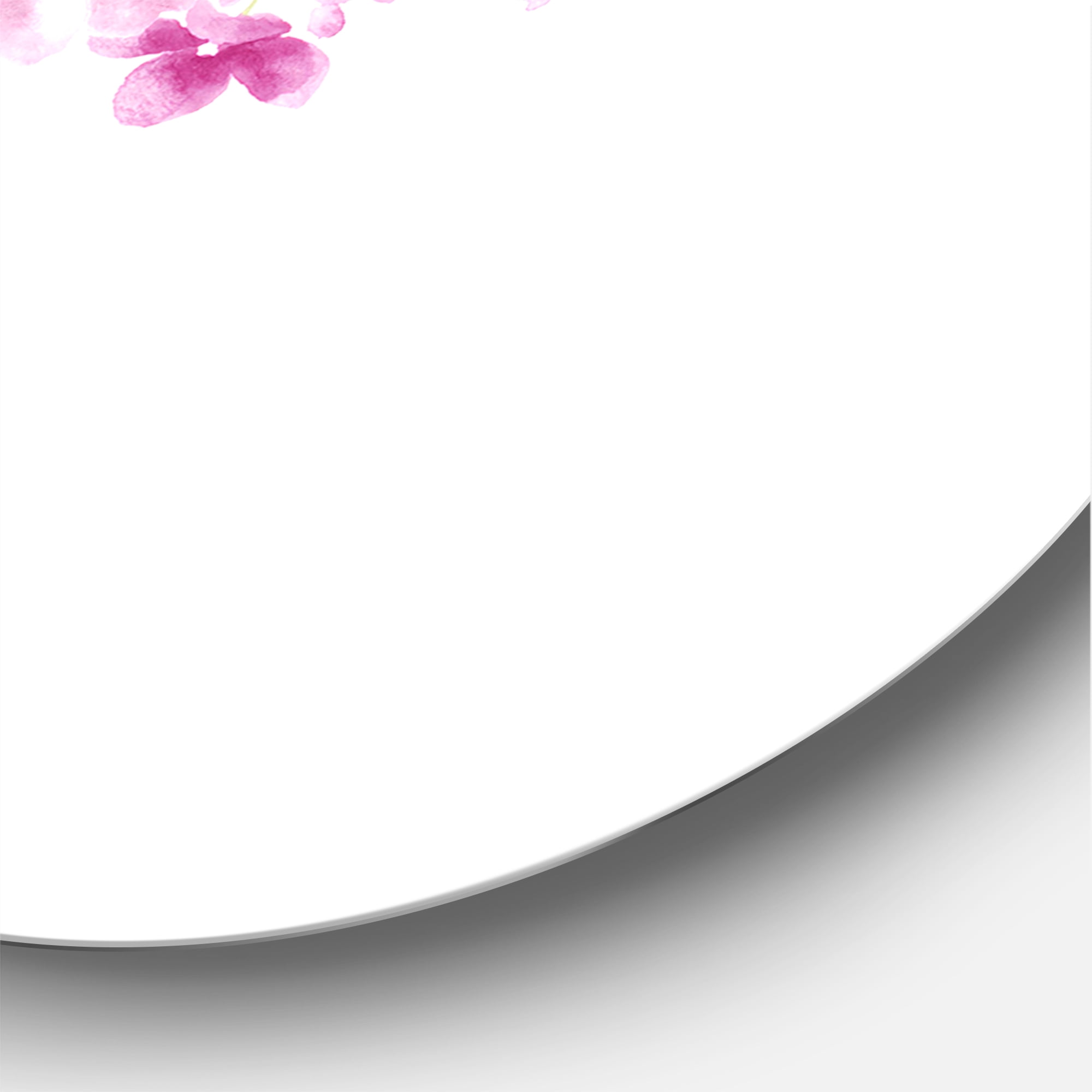 Designart 'Bouquet Of Pink Retro Flowers' Traditional Circle Metal Wall Art 11x11 - Disc of 11