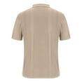 thumbnail image 4 of Men's Knitted Short Sleeve Casual Button Collar Polo Shirt Summer Breathable Elastic Hollow Beach Shirt, 4 of 4