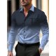 thumbnail image 1 of Camisa informal de negocios con estampado de manga larga para hombre, camisa formal con botones, otoño invierno, primavera verano, manga larga con puños, azul, 1 of 6