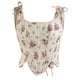 thumbnail image 1 of Top de Corsé Para Mujer Fajas Bodyshaper Control de Barriga Entrenador de Cintura Casual Ojal Erógeno Con Cordones Estampado Floral Corte de Espina de Pescado Correas Vintage Odeerbi ODB139684, 1 of 9
