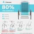 thumbnail image 3 of JUSTLET Patio Dining Chairs Set of 4, Outdoor Stackable Armrest Chairs Space Saving, Peacock Blue, 3 of 8