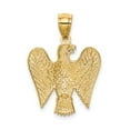 thumbnail image 3 of 14k Yellow Gold and Rhodium Two-Tone Eagle Pendant for Men, Symbol of Strength and Freedom, Bold American Patriotic Jewelry, High-Polish Statement Necklace, 3 of 6