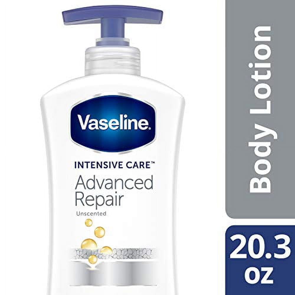 Vaseline Intensive Care Body Lotion, Advanced Repair Unscented, 20.3 oz, 2 Pack