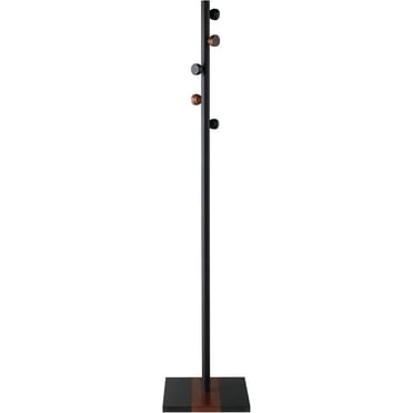 Kingsman Valet Stand, Medium Walnut - Suit Valet With Trouser Bar, Drawer & Shoe Tray
