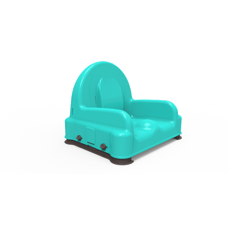 Regalo Right Height Adjustable Booster Seat Teal Top with Brown Legs 