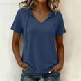 thumbnail image 2 of yillto Womens Oversized Top Hooded Short Sleeve Shirts V Neck Baggy Casual Summer Lightweight Sweatshirts, 2 of 7