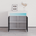 thumbnail image 3 of Milano Sideboard 2D Matte Body Two High Gloss Doors 16 Colors LED, White/Black, 3 of 5