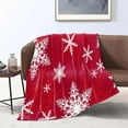 thumbnail image 5 of Comfort Reversible and Plush Flannel Fleece-Winter Christmas Sherpa Throw Fmlxio Red Snowflake Christmas Blanket Red Print Soft Warm Nap Blanket Suitable For Sofa Bed Camping Festival, 5 of 7