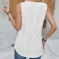 thumbnail image 4 of FAIWAD Summer Tank Tops for Women Sleeveless V Neck Hollow Out Tops Plus Size Comfy Breathable Shirt, 4 of 4