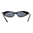 thumbnail image 2 of Womens Retro Low Point Cat Eye Layered Plastic Frame Sunglasses All Black, 2 of 4