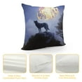 thumbnail image 4 of COMIO  Square Throw Pillow Covers Midnight Wolf Howl with Moon Purple Design Pillow Cases Decorative for Home Bedroom Sofa Pillowcases, 4 of 5