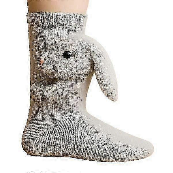 Cozy winter Socks for Women - Fun Christmas Animal Socks with Deer & Cat