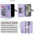 thumbnail image 6 of Wallet Case for Galaxy A55, [TPU Shockproof Interior Case] Kickstand [RFID Blocking] Card Slot, Magnetic PU Leather Folio Cover Compatible,With strap,Flip Cover with Card Holder,Lightpurple, 6 of 14