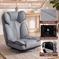 thumbnail image 5 of ELLEGNT 360° Swivel Floor Gaming Chair – Folding, Adjustable Lounger Couch for Lazy Relaxation, Gray, 5 of 10