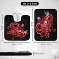 thumbnail image 3 of GZHJMY Japanese Red Dragon Black Bathroom Rugs Set 2 Piece Non Slip Absorbent 15.7" x 23.6" Shower Bath Rug Mat and 20" x 20" U-Shaped Contour Toilet Rug Carpet Runner, 3 of 5