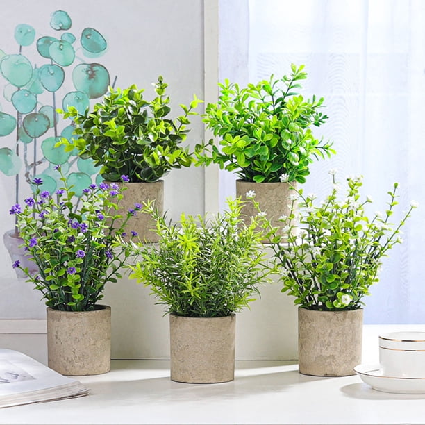 Gwong Decoración hogareña 1 Set Artificial Potted Plant Hermoso ecológico PVC Decoración de escritorio Simulación Potted Plant For Balcony Gwong 21067942