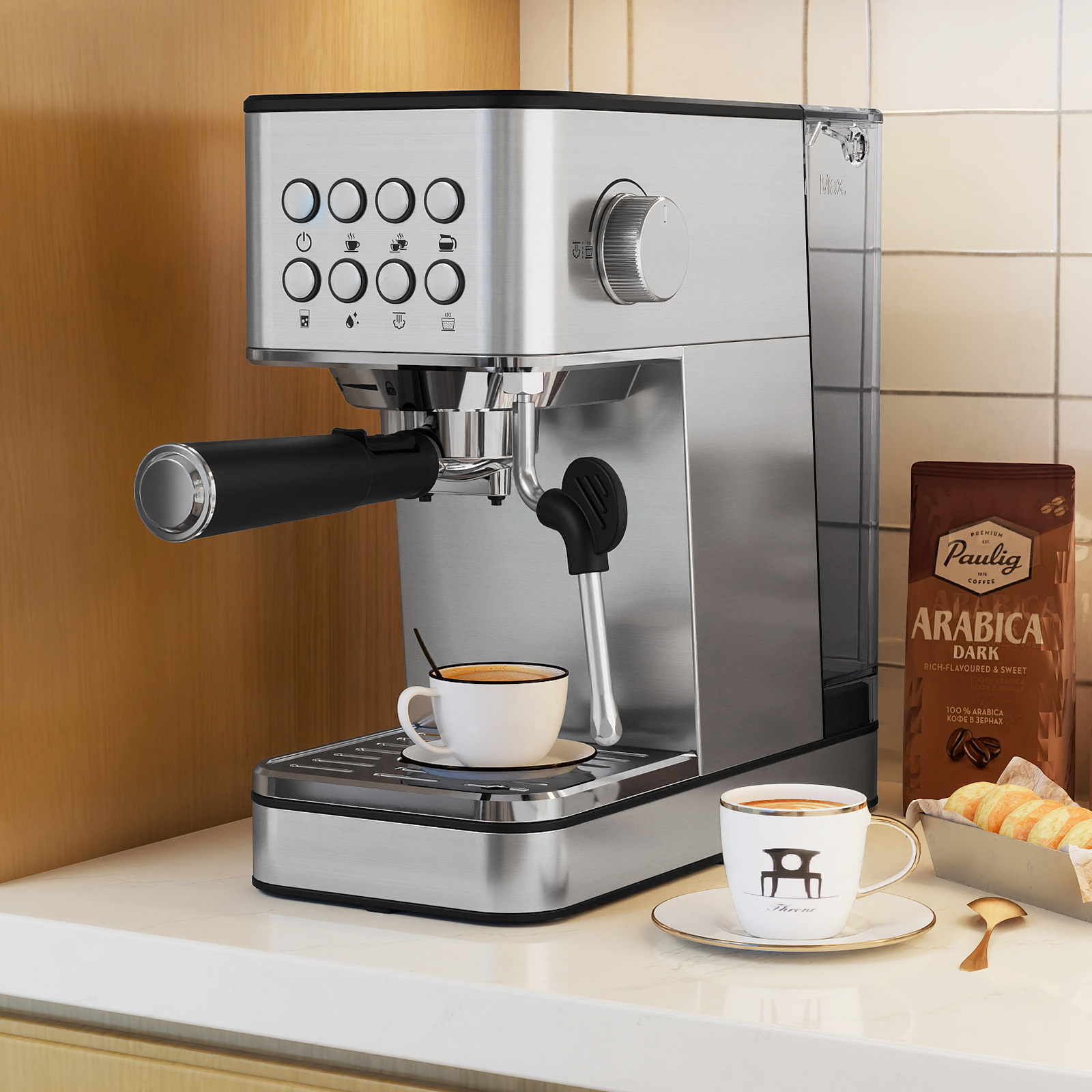 Costway Espresso Machine 20 Bar woth Milk Frother, 57OZ Removable Water Tank & Hot Water