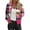 Hot Pink-03, variant on Perfectbot Women's Trendy Zip Up Bomber Jacket - Casual Plaid with Pockets Fall Winter Outerwear