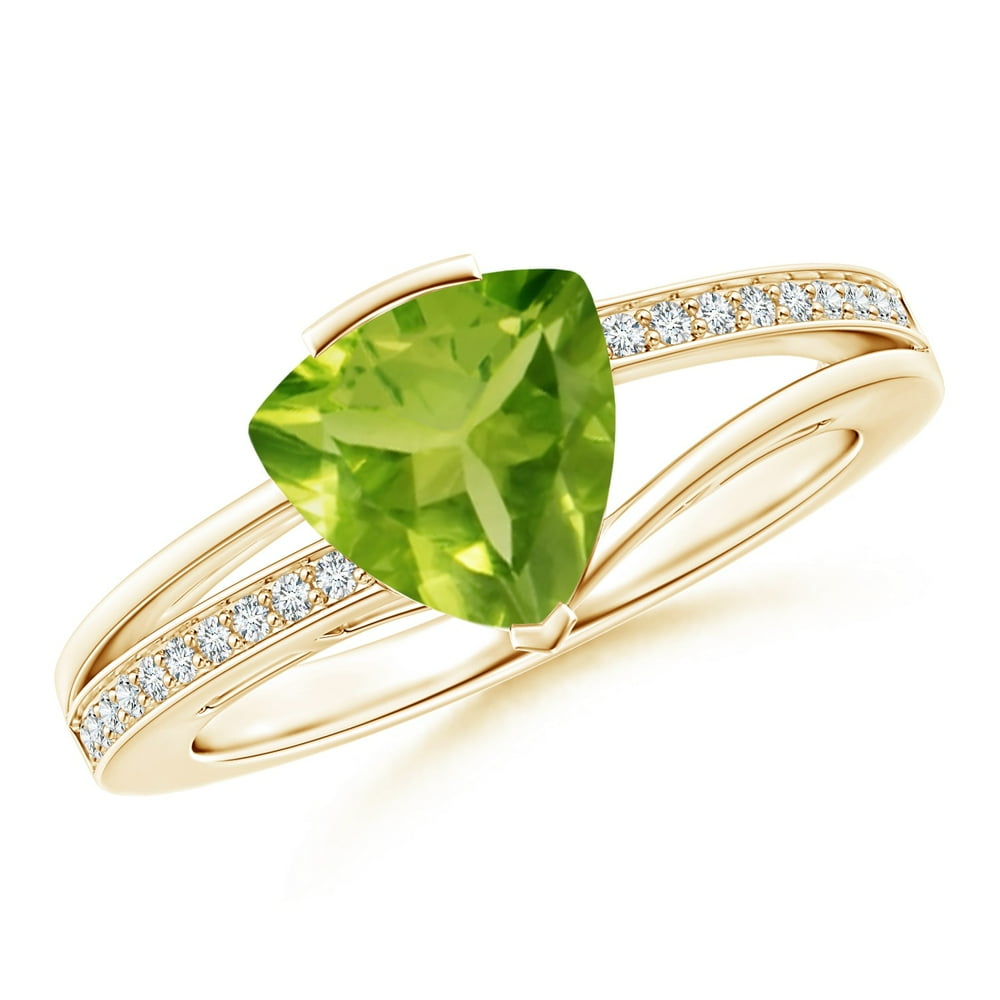 Angara - August Birthstone Ring - Split Shank Trillion ...