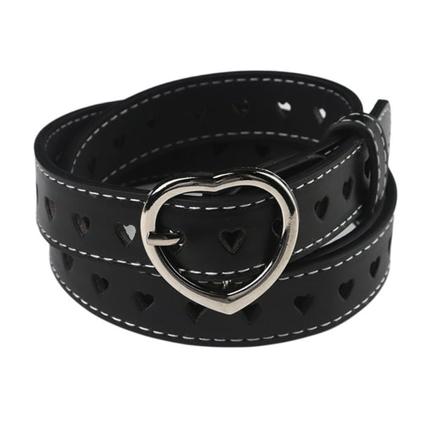Cinturón en forma de corazón Cinturones de piel sintética para mujeres Niñas Vestido Jeans