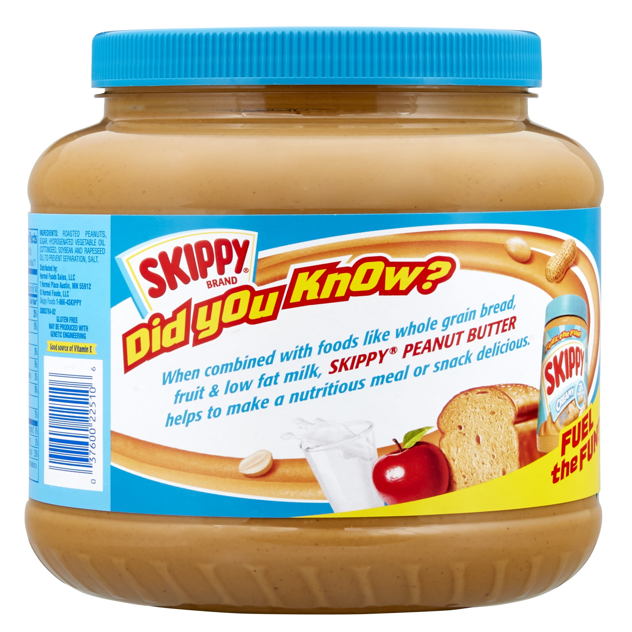 (2 pack) SKIPPY Peanut Butter, Creamy, 7 g Protein Per Serving, Shelf-Stable, 80 oz Plastic Jar