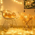 thumbnail image 3 of 80 luces LED de cadena para interiores, color blanco cálido, luces navideñas de alambre transparente, impermeables para exteriores, luces de cadena de hadas centelleantes, enchufables para decoración, 3 of 6