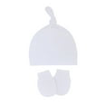 thumbnail image 2 of ManxiVoo Warm Knotted Cap and Mittens Set for Infants Organic Soft Winter Hat for Newborns and Toddlers 0 to 6 Months Old, 2 of 2