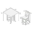 thumbnail image 3 of LiviNest 5 Piece Counter Height Dining Set: Compact Square Table with Storage Shelf & Upholstered Chairs - Modern Farmhouse Style for Small Space Dining & Home Office Use, 3 of 6