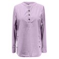 thumbnail image 5 of WTXUE Womens Vintage Corduroy Shirts Button V Neck Top Long Sleeve Tops Oversized Casual Knitted Pullover Loose Fit Comfy Trendy Basic Pullover Sweatshirts Tunic Sweatshirts Purple S, 5 of 5
