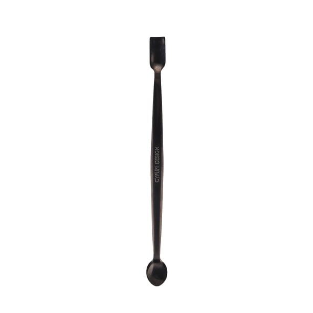 WDOplteas Empujador Cutículas Acero Inoxidable Cuchara Dos Cabezales Limpiador Uñas (negro)