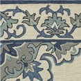 thumbnail image 3 of 3'x5' Ivory Blue Hand Hooked Floral Medallion Indoor Outdoor Area Rug, 3 of 5