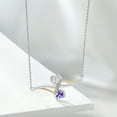 thumbnail image 4 of Gem Stone King 925 Silver and 10K Yellow Gold Blue Tanzanite Necklace Set with Moissanite (0.98 Cttw), 4 of 4