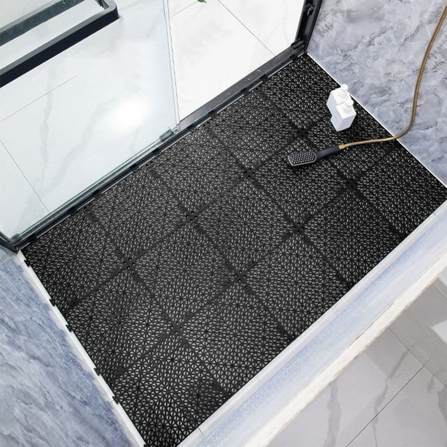 Interlock Non Slip Bathroom Mats Waterproof Tile Flooring For Showers Pools Patios And Gyms Modular Drainage Designs