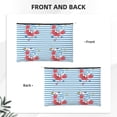 thumbnail image 2 of Rocae Red Funny Crab on Blue Stripe for Cosmetic Bags for Women Paper Reusable Cosmetic Bag Travel Toiletry Organizer Capacity Multipurpose Zipper Pouch, 2 of 8