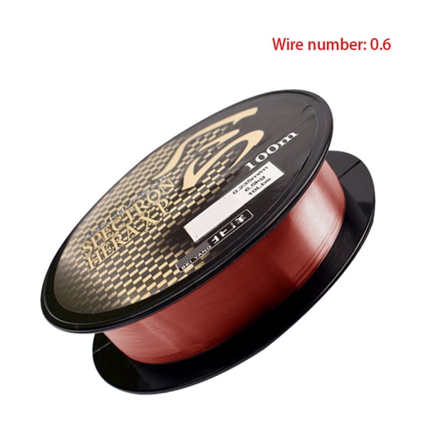 Advancent Sedal de pesca de nailon monofilamento de 100M, sedal de pesca de nailon Tippet, línea de Material japonés, accesorios de pesca de carpa Pescar café rojo 0.6 Advancent OD000163-11B