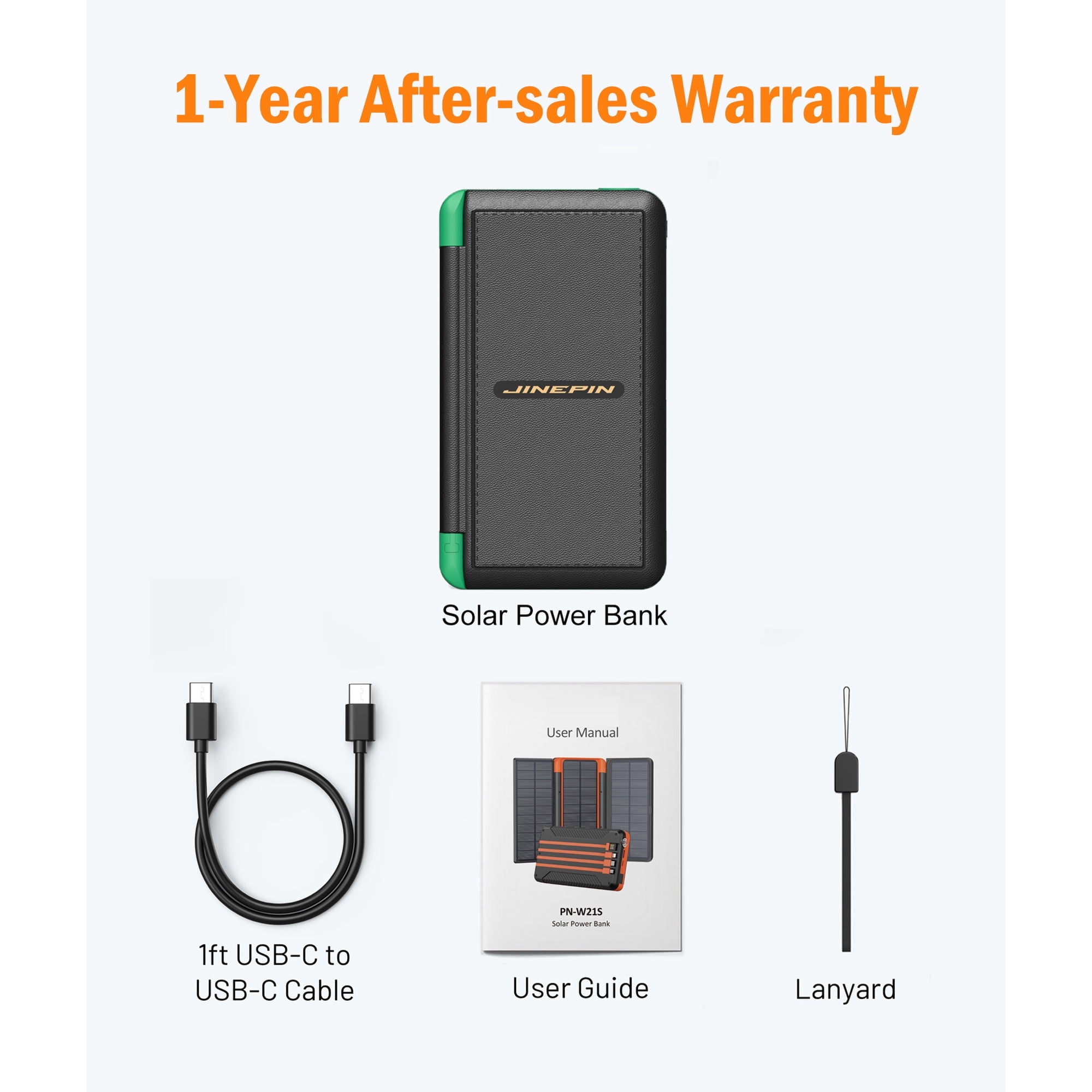 46800mAh Solar Charger Power Bank 20W Fast Charging with Cables Compatible for iPhone, Android Phone