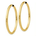 thumbnail image 2 of 14k Yellow Gold Endless Tube Hoop Earrings Round, 2 of 7